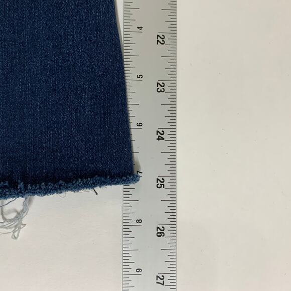 Spanx Crop Flare Raw Hem Jeans S Pull On Stretch Wide Leg High Rise Slimming - Picture 7 of 11